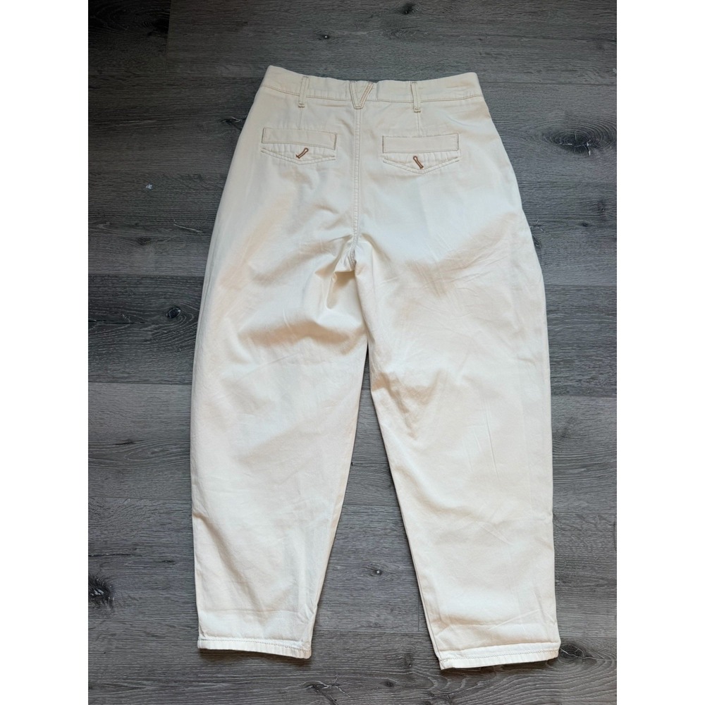 Pilcro cream barrel-leg patchwork pants size 27P petite - Picture 3 of 8